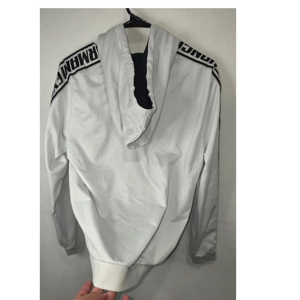 Armani Exchange Mens White Logo Tape Zip Up Track Jacket Hoodie S Small